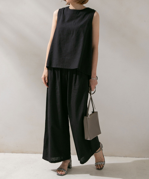 rectangle（レクタングル）の「コットンリネンセットアップ（その他パンツ・レディース・ブラック/キャメル・MEDIUM）」の15枚目の写真