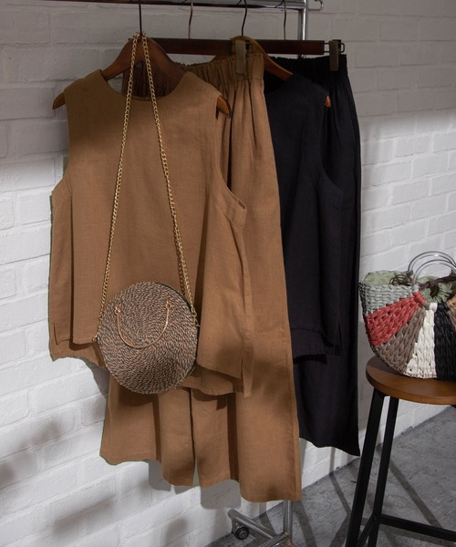 rectangle（レクタングル）の「コットンリネンセットアップ（その他パンツ・レディース・ブラック/キャメル・MEDIUM）」の16枚目の写真