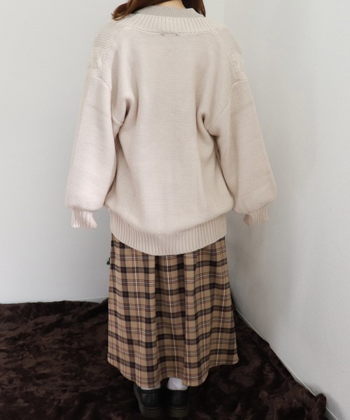 PairPair（ペアペア）の「裏地付きケーブルニットカーデ（その他アウター・レディース・ベージュ/モカ/アイボリー・FREE）」の9枚目の写真