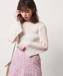 natural couture | 細プリーツシフォンメローTブラウス(シャツ/ブラウス)