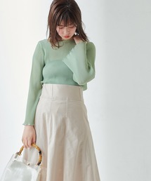 natural couture | 細プリーツシフォンメローTブラウス(シャツ/ブラウス)