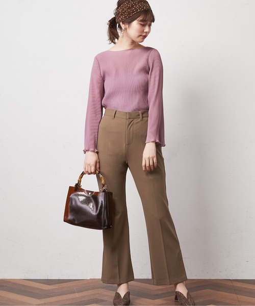 natural couture（ナチュラルクチュール）の「【WEB限定カラー有り】細プリーツシフォンメローTブラウス（シャツ/ブラウス・レディース・ブラック/ベージュ/オフホワイト/ピンク/ミント/オレンジ・FREE）」の16枚目の写真