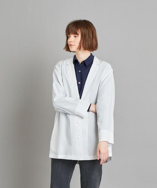 Steven Alan（スティーブンアラン）の「＜Steven Alan＞OPEN COLLAR SHIRT/シャツ о（シャツ/ブラウス・レディース・ライトピンク/ホワイト/ネイビー・MEDIUM/SMALL）」の18枚目の写真