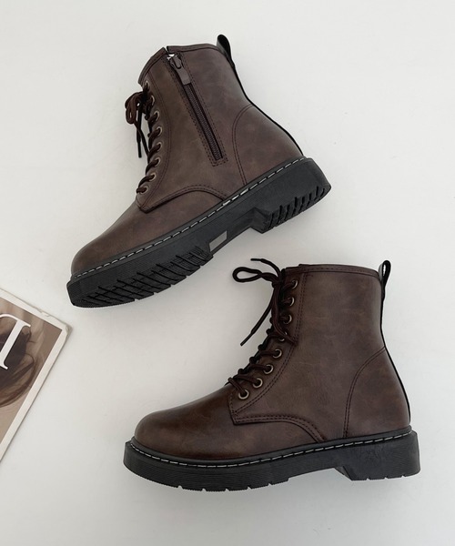 Shoes in Closet(シューズインクローゼット)の「レースアップ ワークブーツ 7897(ブーツ・レディース・ダークブラウン/ブラック/アイボリー・LL/M/S/L/3L/XS)」の18枚目の写真