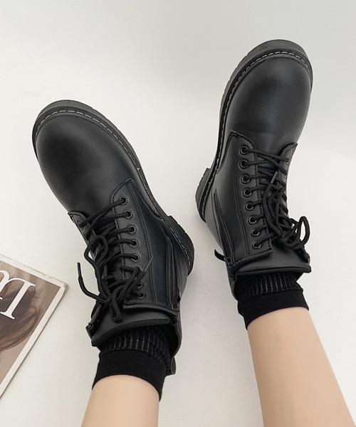 Shoes in Closet(シューズインクローゼット)の「レースアップ ワークブーツ 7897(ブーツ・レディース・ダークブラウン/ブラック/アイボリー・LL/M/S/L/3L/XS)」の12枚目の写真