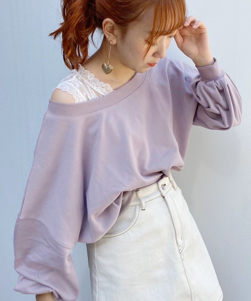 apres jour（アプレジュール）の「ワンショル裏毛プルオーバー【ZOZOTOWN限定アイテム】（スウェット・レディース・アイボリー/ブラック/モカ/ミント/ラベンダー・フリー）」の5枚目の写真