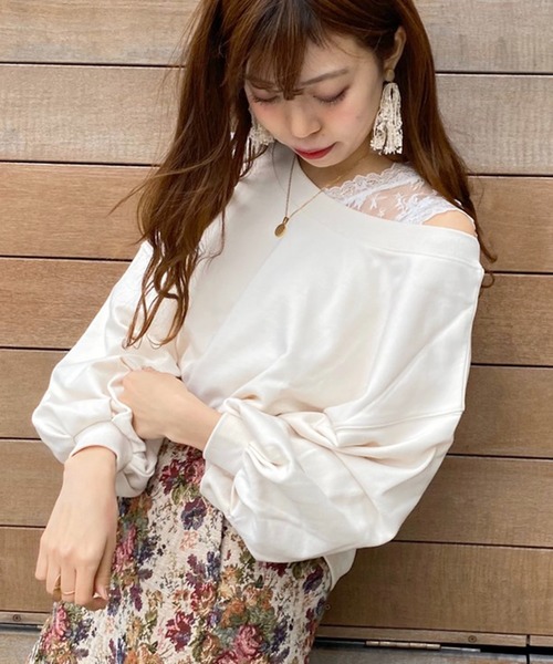 apres jour（アプレジュール）の「ワンショル裏毛プルオーバー【ZOZOTOWN限定アイテム】（スウェット・レディース・アイボリー/ブラック/モカ/ミント/ラベンダー・フリー）」の2枚目の写真