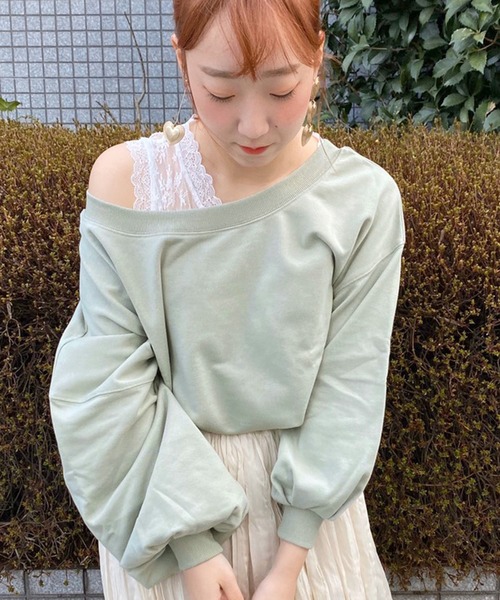 apres jour（アプレジュール）の「ワンショル裏毛プルオーバー【ZOZOTOWN限定アイテム】（スウェット・レディース・アイボリー/ブラック/モカ/ミント/ラベンダー・フリー）」の16枚目の写真