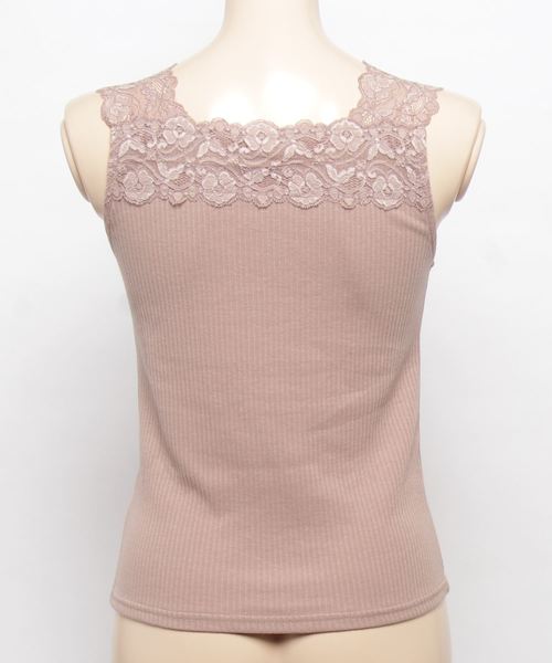 WEGO(ウィゴー)の「WEGO/【前後で使える】2wayレースタンクトップ(キャミソール・レディース・ブラック/ライトグレー/ベージュ/オフホワイト・FREE)」の6枚目の写真