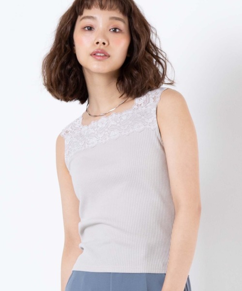 WEGO(ウィゴー)の「WEGO/【前後で使える】2wayレースタンクトップ(キャミソール・レディース・ブラック/ライトグレー/ベージュ/オフホワイト・FREE)」の3枚目の写真