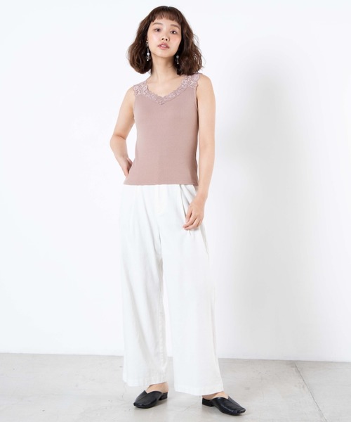 WEGO(ウィゴー)の「WEGO/【前後で使える】2wayレースタンクトップ(キャミソール・レディース・ブラック/ライトグレー/ベージュ/オフホワイト・FREE)」の11枚目の写真