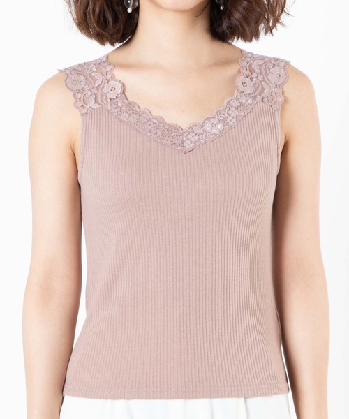 WEGO(ウィゴー)の「WEGO/【前後で使える】2wayレースタンクトップ(キャミソール・レディース・ブラック/ライトグレー/ベージュ/オフホワイト・FREE)」の17枚目の写真