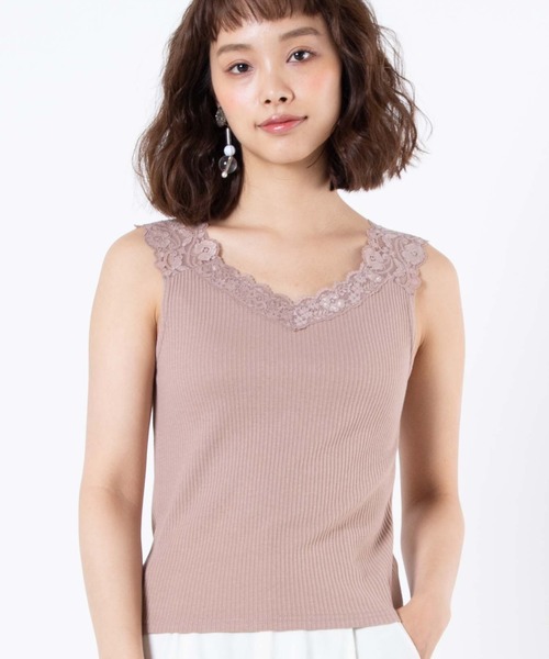 WEGO(ウィゴー)の「WEGO/【前後で使える】2wayレースタンクトップ(キャミソール・レディース・ブラック/ライトグレー/ベージュ/オフホワイト・FREE)」の10枚目の写真