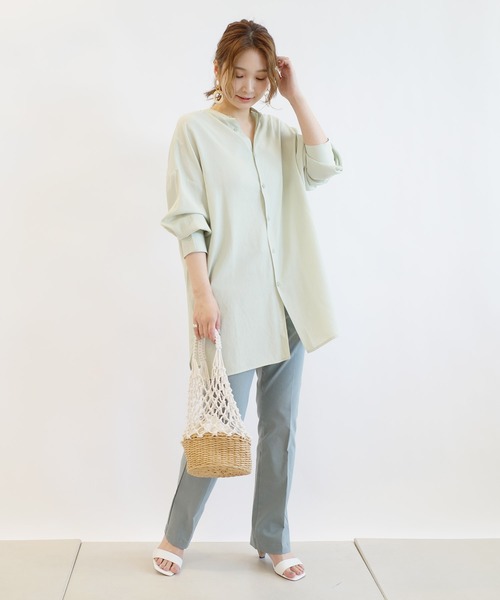 DouDou(ドゥドゥ)の「2WAYシャツ(シャツ/ブラウス・レディース・ブラック/オフホワイト/ミント・FREE)」の21枚目の写真