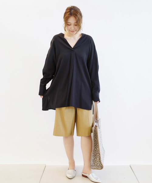 DouDou(ドゥドゥ)の「2WAYシャツ(シャツ/ブラウス・レディース・ブラック/オフホワイト/ミント・FREE)」の14枚目の写真