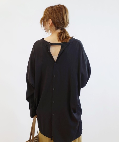 DouDou(ドゥドゥ)の「2WAYシャツ(シャツ/ブラウス・レディース・ブラック/オフホワイト/ミント・FREE)」の11枚目の写真