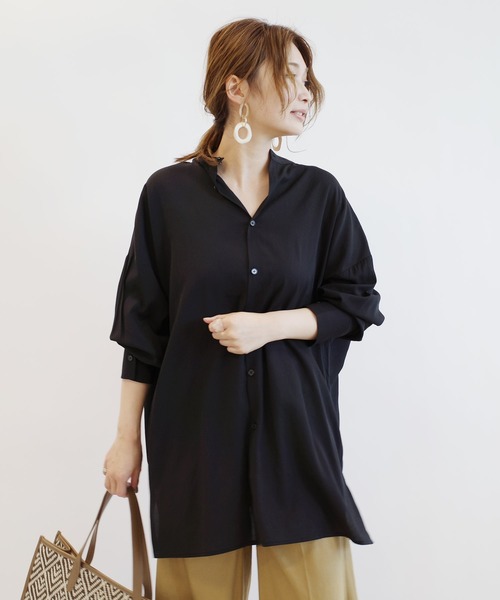 DouDou(ドゥドゥ)の「2WAYシャツ(シャツ/ブラウス・レディース・ブラック/オフホワイト/ミント・FREE)」の7枚目の写真