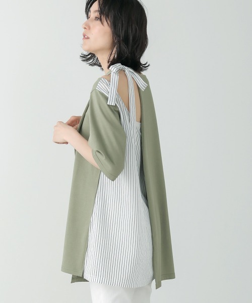 Bou Jeloud（ブージュルード）の「バックデザインカットアウトチュニック（チュニック・レディース・ブラック/ベージュ/カーキ・FREE）」の15枚目の写真
