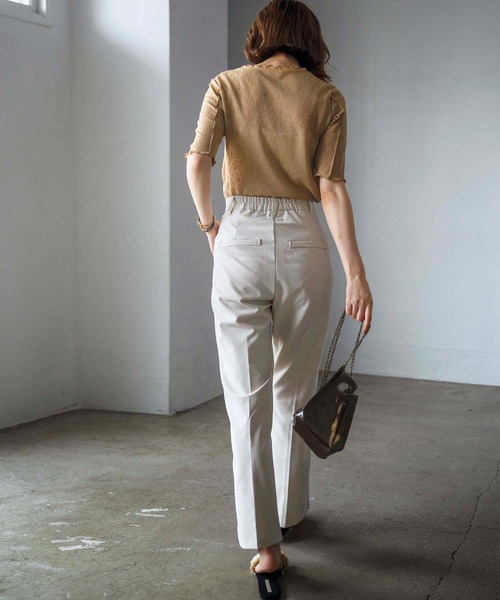 GeeRA（ジーラ）の「センタープレスフレアーパンツ（その他パンツ・レディース・ブラック/ブラウン/ブルー/アイボリー/スモークピンク・SMALL/MEDIUM/LARGE/X-LARGE/XX-LARGE）」の8枚目の写真