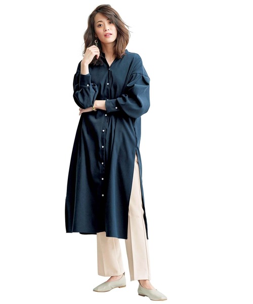 GeeRA（ジーラ）の「センタープレスフレアーパンツ（その他パンツ・レディース・ブラック/ブラウン/ブルー/アイボリー/スモークピンク・SMALL/MEDIUM/LARGE/X-LARGE/XX-LARGE）」の18枚目の写真