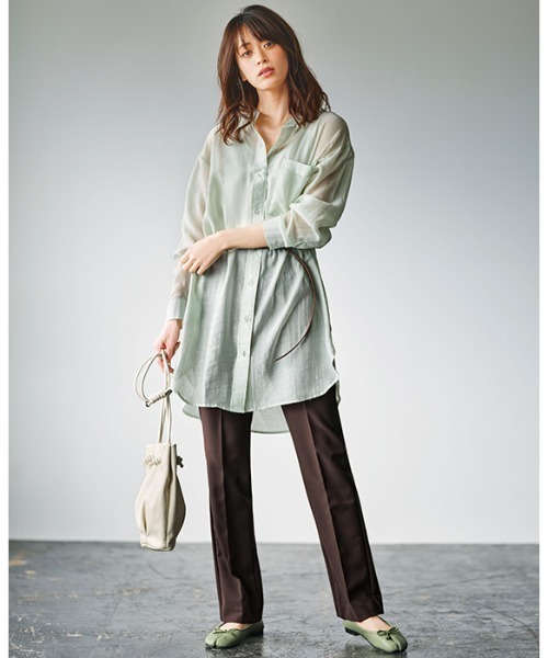 GeeRA（ジーラ）の「センタープレスフレアーパンツ（その他パンツ・レディース・ブラック/ブラウン/ブルー/アイボリー/スモークピンク・SMALL/MEDIUM/LARGE/X-LARGE/XX-LARGE）」の22枚目の写真