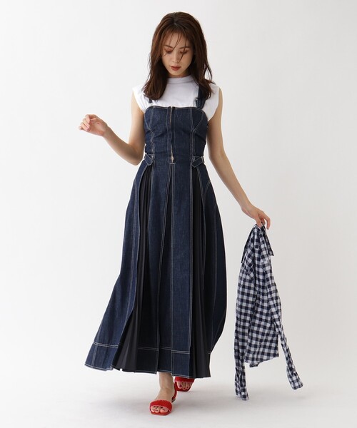 【CASA FLINE】フロントホックデニムロングワンピース aquagirl（アクアガール）の「◇CASA FLINE フロントホック