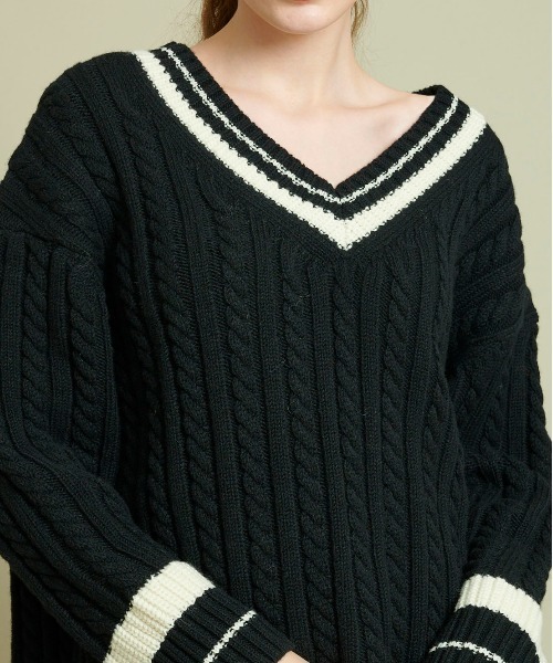 BATONER◆チルデンセーター/ニット・セーター(薄手)/1/ウール/WHT/BN-20FL-042 STUDIOUS（ステュディオス）の「【BATONER(バトナー)】チルデン