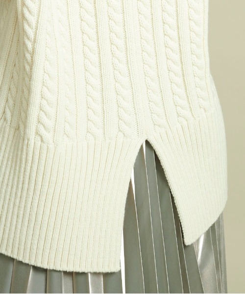 BATONER◆チルデンセーター/ニット・セーター(薄手)/1/ウール/WHT/BN-20FL-042 STUDIOUS（ステュディオス）の「【BATONER(バトナー)】チルデン