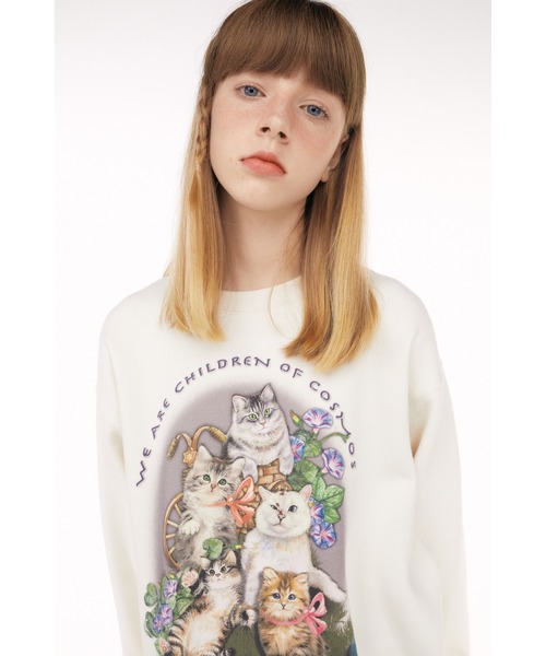 SCULPTOR スウェット SCULPTOR（スカルプター）の「SATIN APPLIQUE SWEATSHIRT/サテン