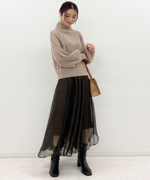 archives(アルシーヴ)の「ボリュームワイドリブニット(ニット/セーター・レディース・ベージュ/ブルー/アイボリー/マスタード/モカ・MEDIUM)」の14枚目の写真