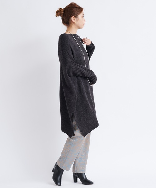 DouDou(ドゥドゥ)の「ガーターアシメプルオーバー(ニット/セーター・レディース・チャコールグレー/モカ/キナリ・FREE)」の20枚目の写真