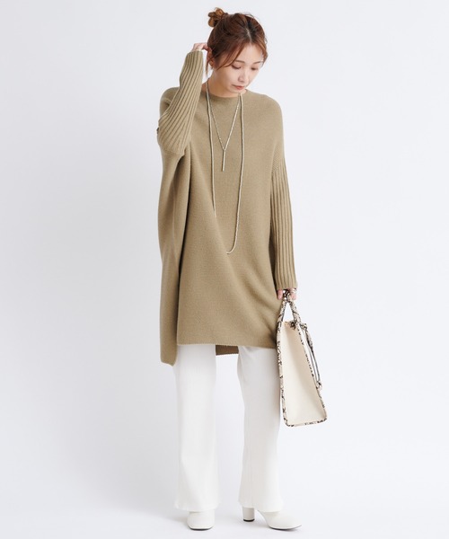 DouDou(ドゥドゥ)の「ガーターアシメプルオーバー(ニット/セーター・レディース・チャコールグレー/モカ/キナリ・FREE)」の12枚目の写真