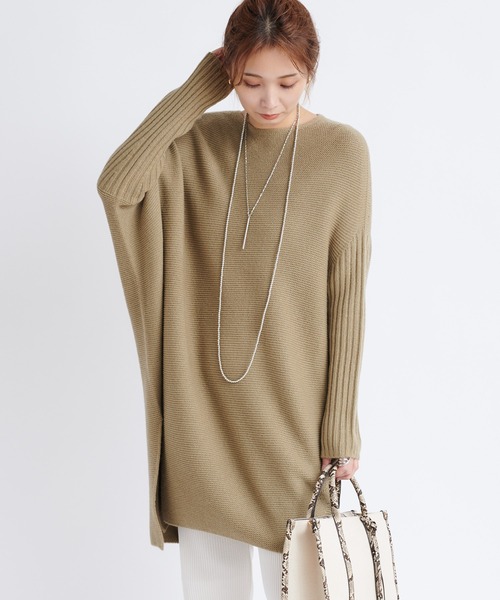 DouDou(ドゥドゥ)の「ガーターアシメプルオーバー(ニット/セーター・レディース・チャコールグレー/モカ/キナリ・FREE)」の18枚目の写真