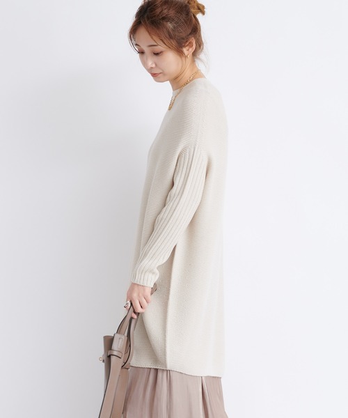 DouDou(ドゥドゥ)の「ガーターアシメプルオーバー(ニット/セーター・レディース・チャコールグレー/モカ/キナリ・FREE)」の17枚目の写真