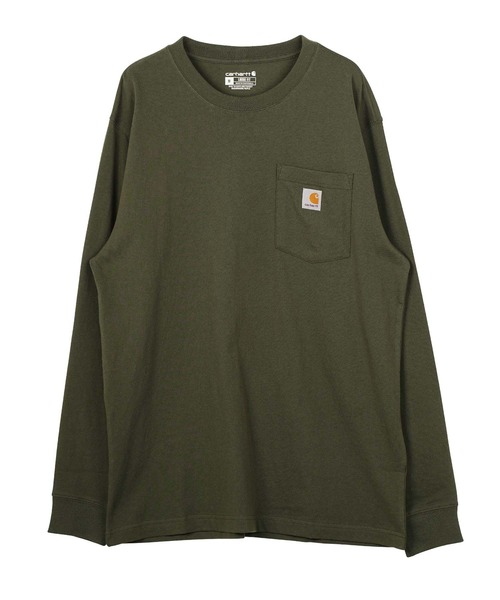 【美品】 Carhartt オリーブ モスグリーン　長袖シャツ ワークシャツ ロングスリーブトラッカーシャツ