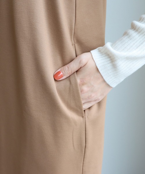 andme（アンドミー）の「きれいめポンチキャミワンピース（ワンピース・レディース・ブラック/ネイビー/カーキ/ライトブラウン/グレー系その他/ミント・M/L）」の8枚目の写真