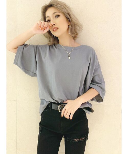 GYDA(ジェイダ)の「Deluxe edition BIG Tシャツ(Tシャツ/カットソー・レディース・オフホワイト/チャコールグレー/その他/その他2・FREE)」の6枚目の写真