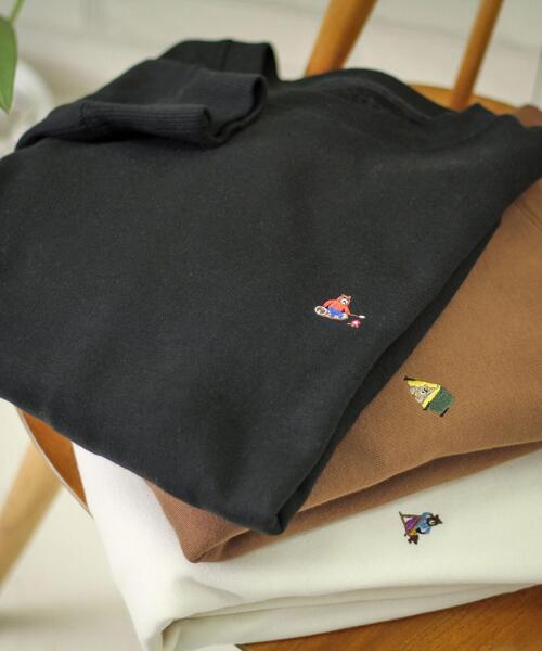 coen（コーエン）の「裏起毛ベア刺繍クルーネックスウェットトレーナー（スウェット・メンズ・ブラック/ブラウン/ホワイト・MEDIUM/LARGE/SMALL/X-LARGE）」の3枚目の写真