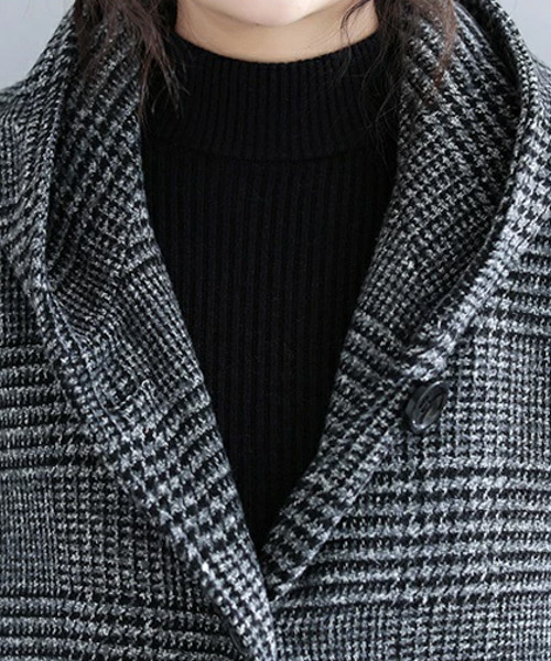 SUGAR BISKET（シュガービスケット）の「グレンチェックゆったりコート（その他アウター・レディース・グレー/モカ・M/L/XL）」の10枚目の写真