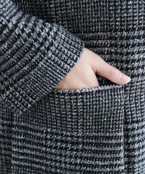 SUGAR BISKET（シュガービスケット）の「グレンチェックゆったりコート（その他アウター・レディース・グレー/モカ・M/L/XL）」の12枚目の写真