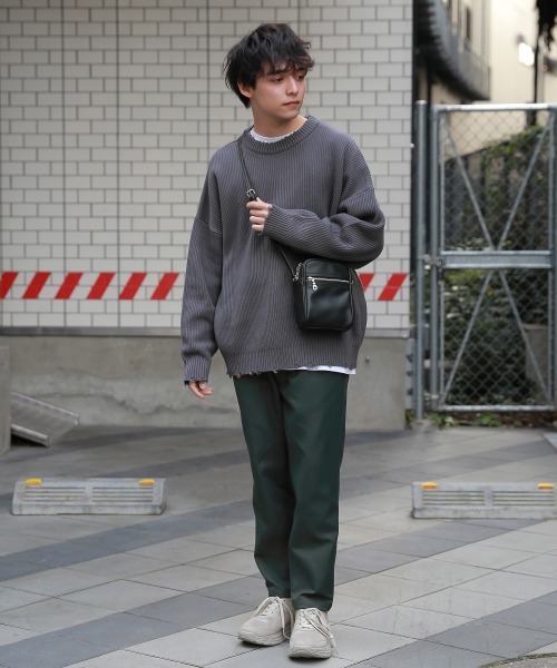 RAGEBLUE（レイジブルー）の「ヴィンテージダメージニットクルー/928255（ニット/セーター・メンズ・ライトグリーン/ピンク系その他/スミクロ・FREE）」の6枚目の写真