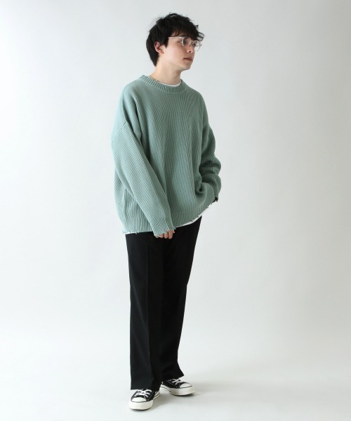 RAGEBLUE（レイジブルー）の「ヴィンテージダメージニットクルー/928255（ニット/セーター・メンズ・ライトグリーン/ピンク系その他/スミクロ・FREE）」の10枚目の写真