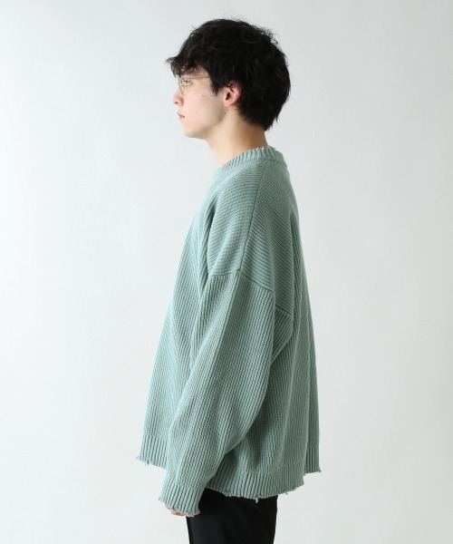 RAGEBLUE（レイジブルー）の「ヴィンテージダメージニットクルー/928255（ニット/セーター・メンズ・ライトグリーン/ピンク系その他/スミクロ・FREE）」の15枚目の写真