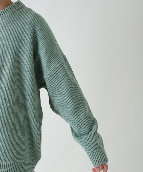 RAGEBLUE（レイジブルー）の「ヴィンテージダメージニットクルー/928255（ニット/セーター・メンズ・ライトグリーン/ピンク系その他/スミクロ・FREE）」の8枚目の写真