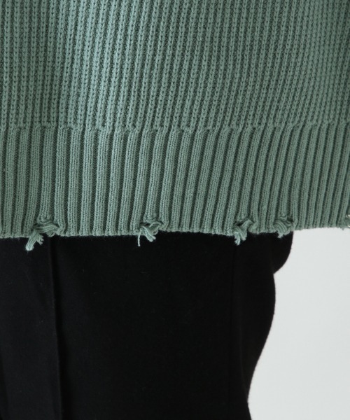 RAGEBLUE（レイジブルー）の「ヴィンテージダメージニットクルー/928255（ニット/セーター・メンズ・ライトグリーン/ピンク系その他/スミクロ・FREE）」の11枚目の写真