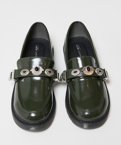 WHO'S WHO gallery(フーズフーギャラリー)の「マニッシュコンチョローファー(ローファー・レディース・ダークグリーン/ブラック系その他・MEDIUM/LARGE)」の6枚目の写真