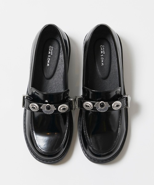 WHO'S WHO gallery(フーズフーギャラリー)の「マニッシュコンチョローファー(ローファー・レディース・ダークグリーン/ブラック系その他・MEDIUM/LARGE)」の9枚目の写真