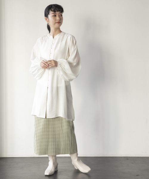 LOWRYS FARM(ローリーズファーム)の「チェックプリーツタイトスカート 928315(スカート・レディース・ベージュ/ダークブラウン/グリーン・FREE)」の7枚目の写真