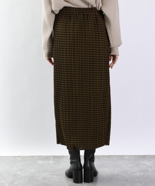 LOWRYS FARM(ローリーズファーム)の「チェックプリーツタイトスカート 928315(スカート・レディース・ベージュ/ダークブラウン/グリーン・FREE)」の10枚目の写真