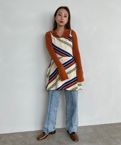 SANSeLF(サンセルフ)の「【SANSeLF】Se original border tunic sanwt3(ワンピース・レディース・マルチ・FREE)」の9枚目の写真